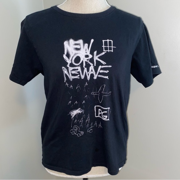 SPRZNY Uniqlo x Jean-Michel Basquiat New York, New Wave black tee shirt Small - Picture 1 of 7